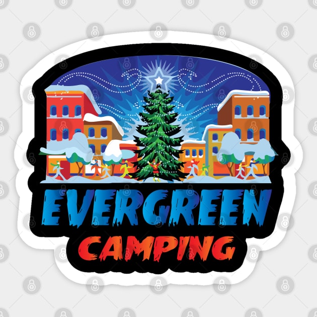 Evergreen Camping Winter Wonderland Gift Sticker by BarrelLive